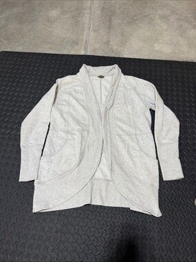 Eddie Bauer Women’s Light Gray Open-Front Slouch Cardigan Large